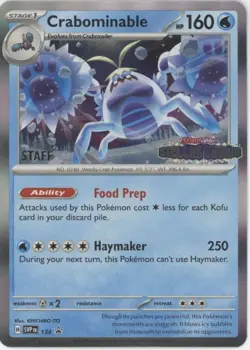 Crabominable Pokemon Stellar Crown Staff Promo #134 - Image 1