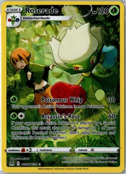 Pokemon Card - Roserade Lost Origin Trainer Gallery TG02/TG30 Holo LP - Image 1