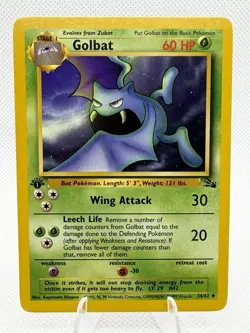 Pokemon TCG GOLBAT 34/62 Fossil (1999) Base Set. Regular. Vintage. LP/NM - Image 1