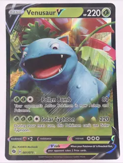 Pokemon TCG Venusaur V 001/073 Champion's Path Sword & Shield Holo Rare NM - Image 1