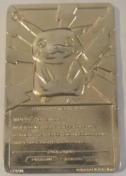 Pokemon PIKACHU Trading Card Bar - 23K Gold Plated - Image 1