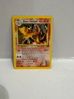 Blaine's Charizard 2/132 Holo Pokemon Gym Challenge ERROR Fighting Symbol LP+/NM - Image 1