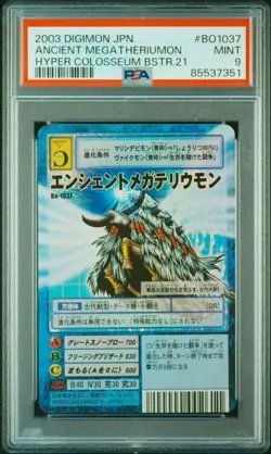 PSA 9 Digimon Ancient Megatheriumon Card Rare Old Game Collectible - Image 1
