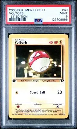 2000 Pokemon 1st Edition Team Rocket #69 Voltorb PSA 9 Trusted Seller! NEW CERT! - Image 1