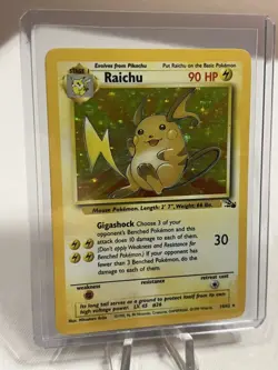 Raichu 14/62 Unlimited Holo Rare - Pokemon Fossil Set MP/HP - Image 1