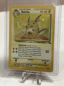 Raichu 14/62 Unlimited Holo Rare - Pokemon Fossil Set MP/HP - Image 3