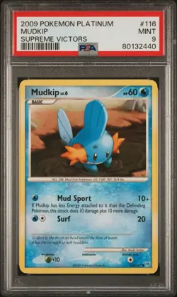 PSA 9 Mudkip Supreme Victors Platinum POP 16 #116 Pokemon 2009 Mint Rare - Image 1
