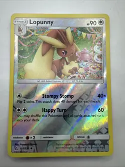 Pokemon Card Lopunny Ultra Prism Reverse Holo Uncommon 107/156 - Image 1