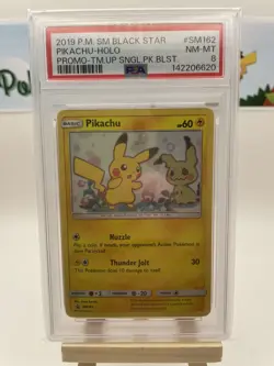 Pikachu - SM162 - Sun & Moon - DOUBLE SWIRL 🌀 - Pokemon TCG - PSA 8 - Image 1