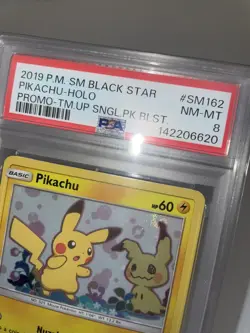 Pikachu - SM162 - Sun & Moon - DOUBLE SWIRL 🌀 - Pokemon TCG - PSA 8 - Image 4