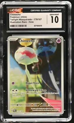 CGC Gem Mint 10 Chimecho 179/167 Pokemon Twilight Masquerade TWM EN - Image 3