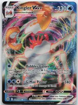 Kingler VMAX 029/172 Holo VMAX Rare Brilliant Stars Pokemon NM - Image 1