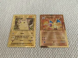 Pokemon Celebrations Gold Metal Charizard & Pikachu Cards 25th Anniversary Base - Image 2