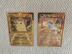Pokemon Celebrations Gold Metal Charizard & Pikachu Cards 25th Anniversary Base - Image 3