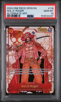 2024 ONE PIECE OP09-EMPERORS IN THE NEW WORLD ALTERNATE ART GOL D. ROGER PSA 10 - Image 1