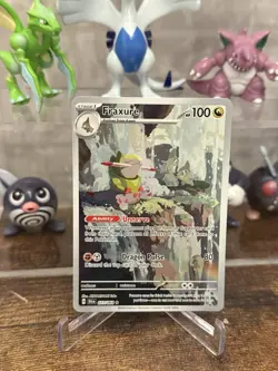 Pokemon Fraxure 077/064 Shrouded Fable Illustration Rare Holo - Image 1