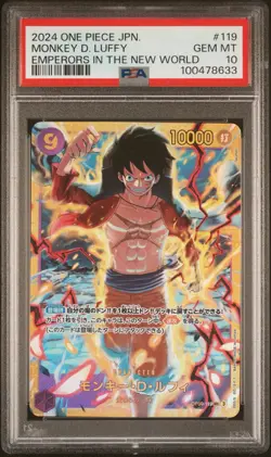 2024 ONE PIECE JAPANESE OP09-EMPERORS THE NEW WORLD MONKEY D. LUFFY 119 PSA 10 - Image 1