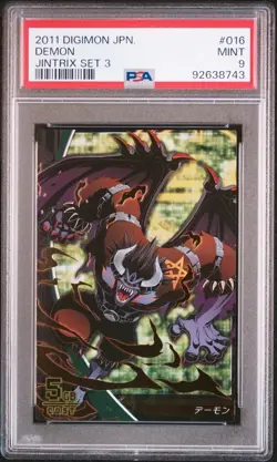 Demon Digimon Card Game Gintix PSA 9 Gem Mint 3-016/081 Authentication - Image 1
