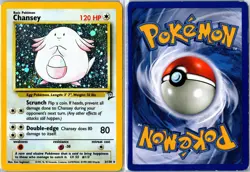Vintage Pokemon Card - Chansey Base Set 2 3/130 2000 Rare Holo Moderately Played - Image 3