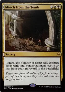 214/274 MARCH FROM THE TOMB RARE BATTLE FOR ZENDIKAR MTG CARD - Image 1