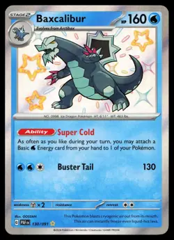 Baxcalibur 130/091 SV: Paldean Fates Holo Pokemon Card - Image 1