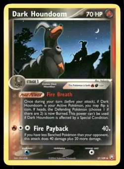 Pokemon Cards Dark Houndoom 37/109 NON HOLO EX Team Rocket Returns Uncommon NM - Image 1