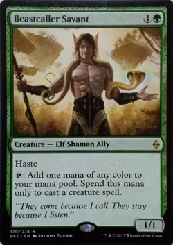 170/274 BEASTCALLER SAVANT RARE BATTLE FOR ZENDIKAR MTG CARD - Image 1