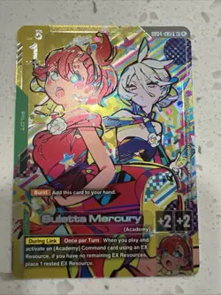 Gundam Card Game- Suletta Mercury (R+) - Phantom Aria (GD04) English NM - Image 1