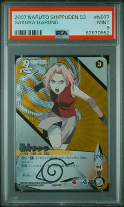 Shinobu-077 Haruno Sakura Sr Naruto Shippuden PSA9 Card Game Bandai - Image 1