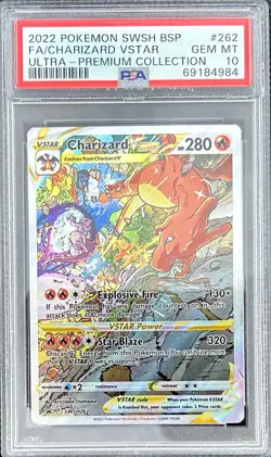 Pokemon Charizard VSTAR Ultra-Premium Coll. Full Art Promo SWSH262 PSA 10 - Image 1