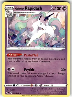 Galarian Rapidash 082/202 Rare Sword & Shield Pokemon Near Mint - Image 1