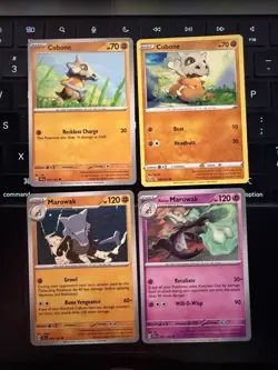 Pokemon TCG Cubone Marowak Card Lot (4) Evolution Line Various Sets NM - Image 1