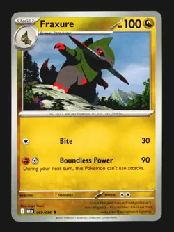 Fraxure 069/086 Common Black Bolt Near Mint - Image 2