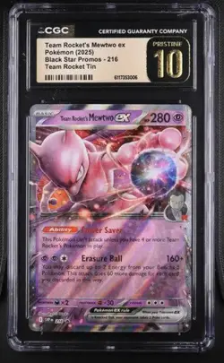 Team Rocket's Mewtwo ex SVP-216 SV Black Star Promos Pokemon CGC 10 Pristine - Image 1