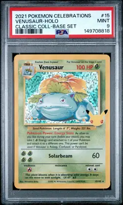 2021 POKEMON CELEBRATIONS CLASSIC COLLECTION #15 VENUSAUR-HOLO PSA 9 - Image 1