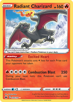 RADIANT CHARIZARD 020/159 RADIANT RARE CROWN ZENITH POKEMON HOLO NM/M - Image 3
