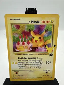 Pokemon TCG - Birthday Pikachu #24 Celebrations 25th Anniversary NM - Image 1