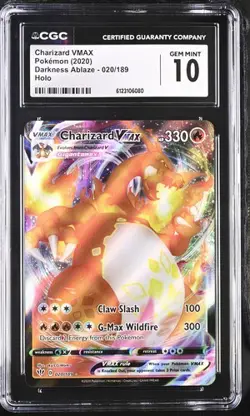 CGC 10 CHARIZARD VMAX 020 DARKNESS ABLAZE SWORD & SHIELD POKEMON GEM MINT - Image 1