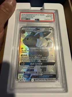 Pokemon 2019 Hidden Fates Shiny Vault Umbreon GX SV69/SV94 PSA 10 Holo - Image 1