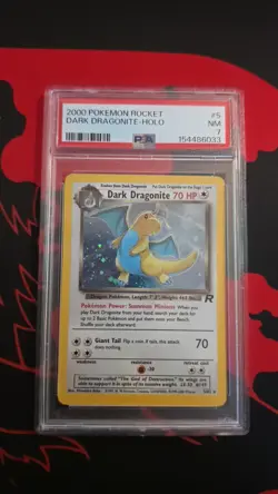 Dark Dragonite Holo 2000 Pokemon Rocket PSA 7 #5 5/82 NM - Image 1