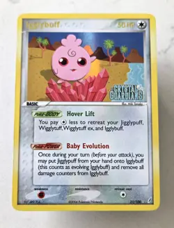 Igglybuff 21/100 Reverse Holo Stamped Pokemon EX Crystal Guardians Tcg - Image 1