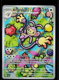 2025 Pokemon Phantasmal Flames Ambipom #107/094 Illustration Rare - Image 1