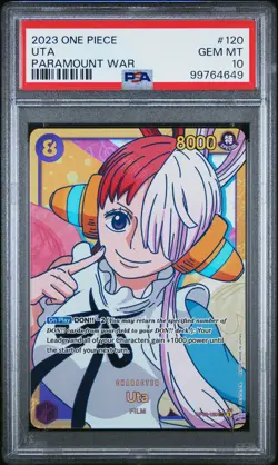 2023 ONE PIECE PARAMOUNT WAR OP02-120 #120 UTA PSA 10 - Image 1