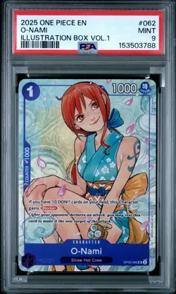 2025 ONE PIECE PROMOS ILLUSTRATION BOX VOL.1 #062 O-NAMI PSA 10 - Image 1