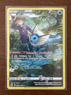 Vaporeon Brilliant Stars Trainer Gallery Holo Card TG02/TG30 Ultra Rare NM - Image 1
