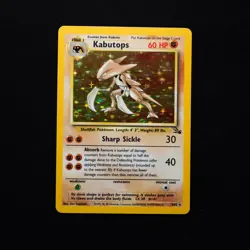 Kabutops 9/62 LP Fossil Holo Rare Vintage Pokemon TCG Card WOTC 1999 - Image 1