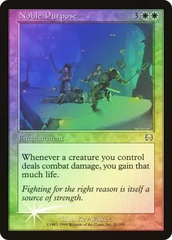 Mercadian Masques MTG FOIL Noble Purpose Magic - Image 1