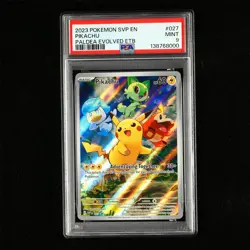 PSA 9 MINT 2023 Pokemon ENG Pikachu G SVP EN 027 Promo PALDEA EVOLVED ETB (3) - Image 2