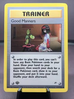 Pokemon TCG 1st Edition Good Manners 111/132 Gym Heroes WOTC VTG 2000 LP - Image 1
