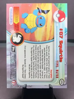 Topps Pokemon TV Animation Series 1 Squirtle 07 Holo Topps Black Label - LP - Image 2